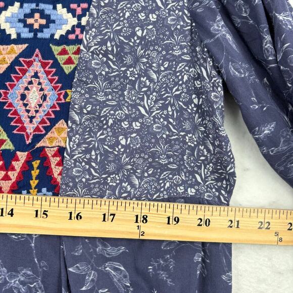 Sundance Talulah Tiered Dress Size L Bohemian Floral Aztec Embroidered Western - Picture 11 of 13